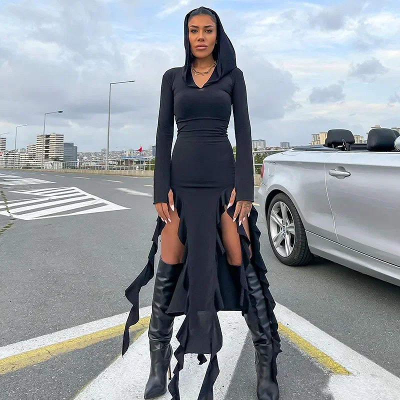 RUFFLED BABE Long Sleeve Dress