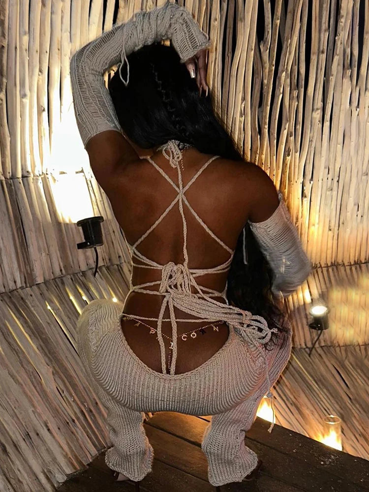 KNITTED BABE One Piece W/ Sleeves