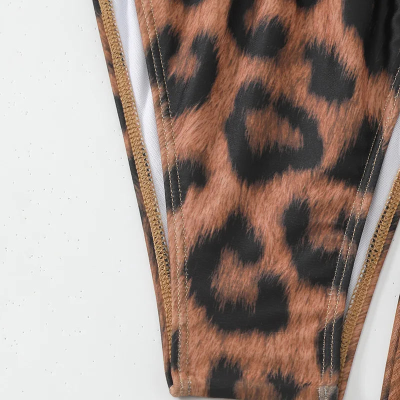11:Eleven Luxe Leopard Printed  Bodycon Swimsuit Three Piece Set 
