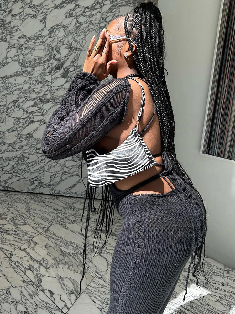 KNITTED BABE One Piece W/ Sleeves