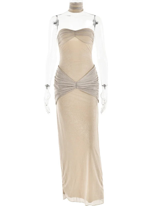  Elegant  Sheer Evening Dress 
